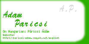 adam paricsi business card